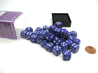 Opaque 12mm d6 with pips Dice Blocks (36 Dice) - Purple...