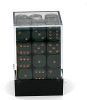 Opaque 12mm d6 with pips Dice Blocks (36 Dice) - Dusty Green w/gold