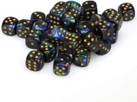 Signature 12mm d6 with pips Dice Blocks (36 Dice) - Lustrous Shadow w/gold