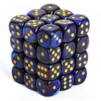 Signature 12mm d6 with pips Dice Blocks (36 Dice) - Scarab Royal Blue w/gold