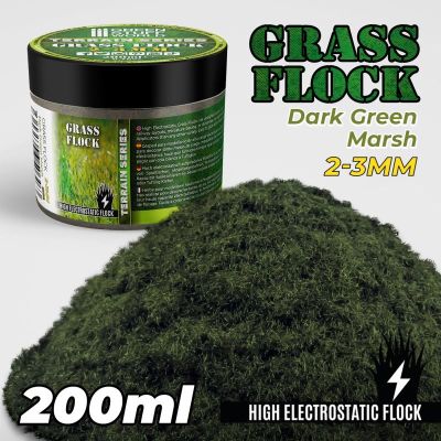Static Grass Flock 2-3mm - Dark Green Marsh (200 ml)