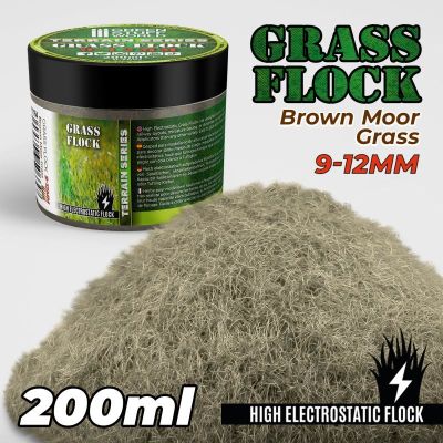 Static Grass Flock 9-12mm - Brown Moor Grass (200ml)