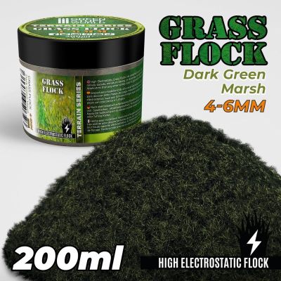Static Grass Flock 4-6mm - Dark Green Marsh (200ml)