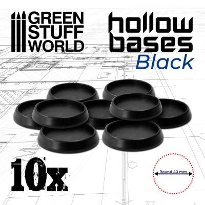 Hollow Plastic Bases - Black (40mm)