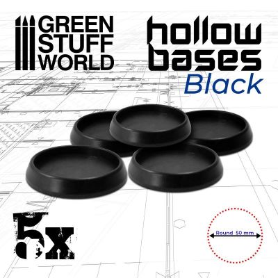 Hollow Plastic Bases - Black (50mm)