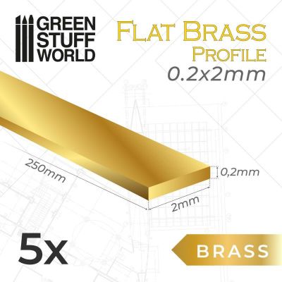 Flat Brass Profile 0.2x2mm