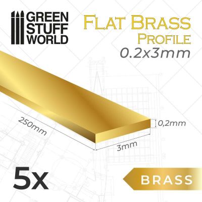 flat brass profile 0.2x3mm