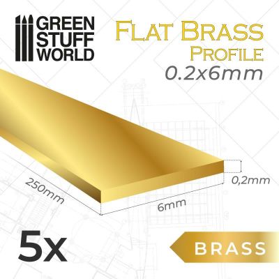 Flat Brass Profile 0.2x6mm