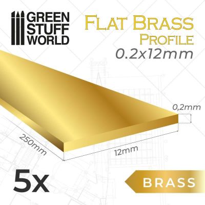 Flat Brass Profile 0.2x12mm