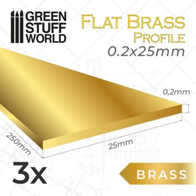 Flat Brass Profile 0.2x25mm