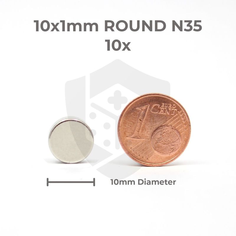 MiniatureAid Magnet 10x1 Größenvergleich