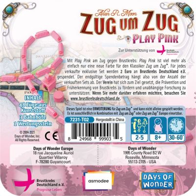 Zug um Zug - Play Pink R&uuml;ckseite
