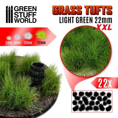 Grass TUFTS - 22mm self-adhesive - Light Green