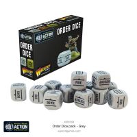 Bolt Action Order Dice Pack - Grey (12)