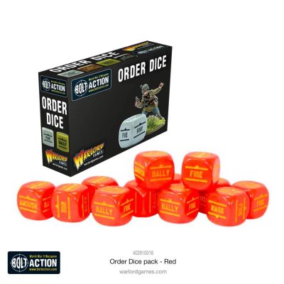 Bolt Action Order Dice Pack - Red (12)