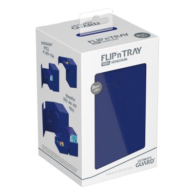 Ultimate Guard Twin Flip&acute;n&acute;Tray 100+ XenoSkin Monocolor Blau