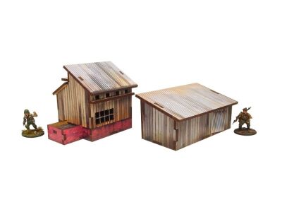 WW2 Normandy Small Sheds w. Dovecote PREPAINTED Inhalt