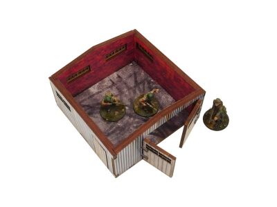 WW2 Normandy Large Tin Shed PREPAINTED Inhalt