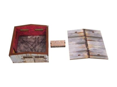 WW2 Normandy Large Tin Shed PREPAINTED Inhalt
