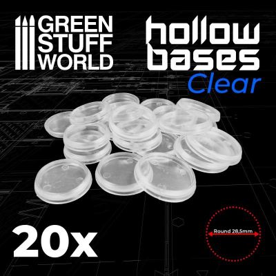 Transparent Hollow Plastic Bases - Round (28,5mm)