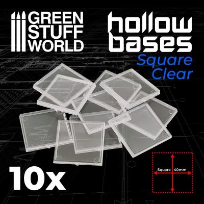 Plastic Clear Square Hollow Base (40mm)