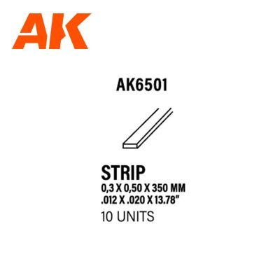 STYRENE STRIP - 0,3x0,5x350mm (10 Strip)