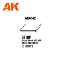 STYRENE STRIP - 0,5x5x350mm (10 Strip)