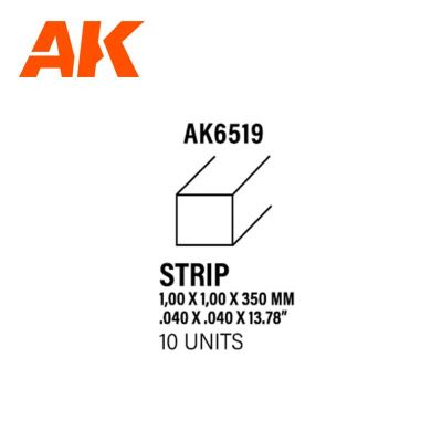 STYRENE STRIP - 1x2x350mm (10 Strip)