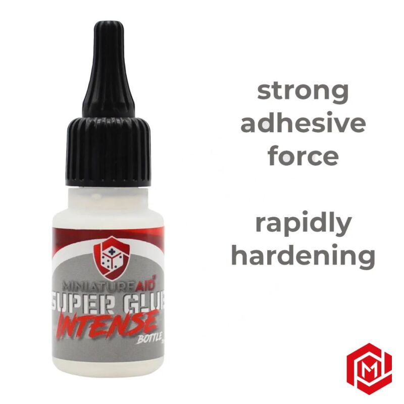 Super Glue Intense Bottle Flasche Frontansicht MiniatureAid