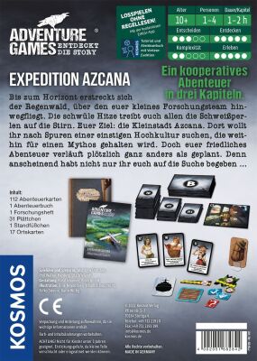 Adventure Games &ndash; Expedition Azcana Verpackung R&uuml;ckseite