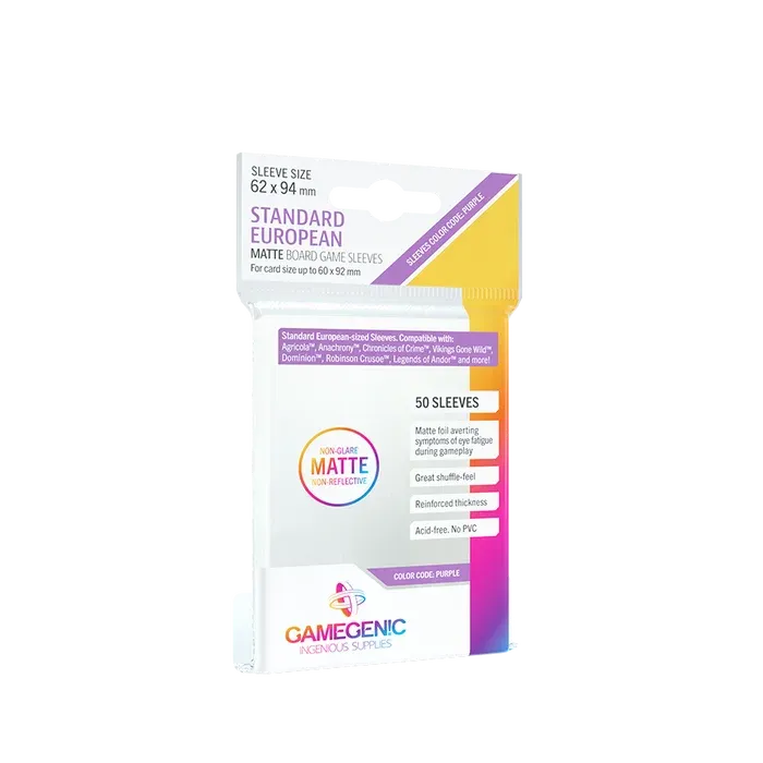 MATTE Standard European-Sized Sleeves 62 x 94 mm