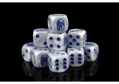 City States Faction Dice on Gray swirl Dice