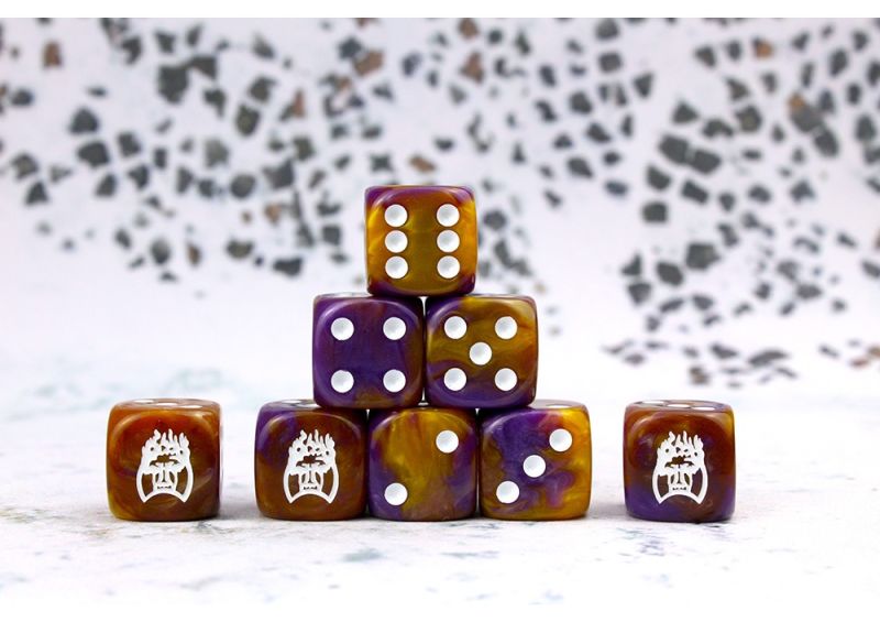 Old DominionFaction Dice on Bright Blue swirl Dice