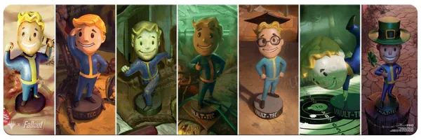 Fallout 8ft Table Playmat S.P.E.C.I.A.L. Bobbleheads