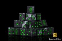 Day of The Dead (Green Coffin) 16mm W&uuml;rfel - Eckig (25)