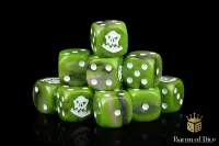 Orc Green White 16mm W&uuml;rfel - Abgerundet (25)