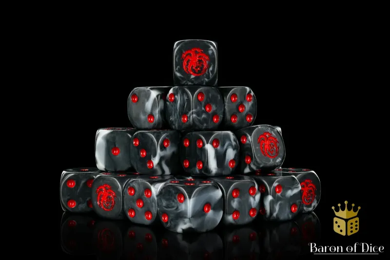 Thrice Headed Dragon 16mm Würfel - Abgerundet (25)