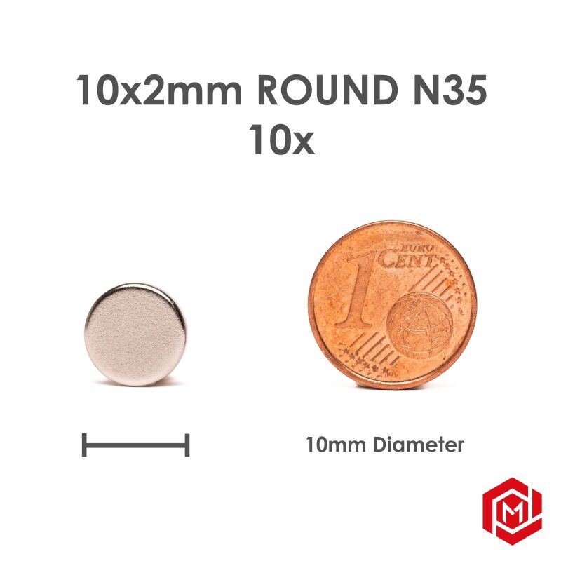 MiniatureAid Magnet 10x2 Größenvergleich