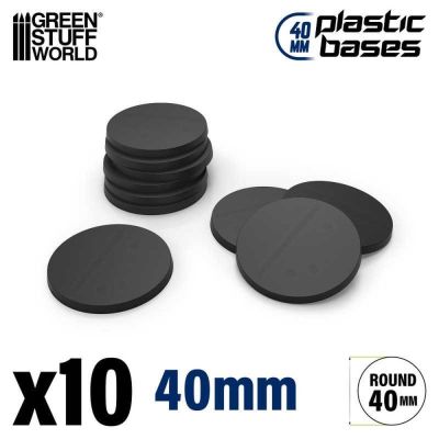 Plastic Bases - Round (40mm) BLACK