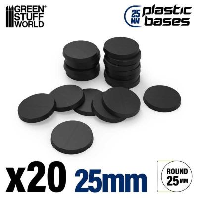 Plastic Bases - Round (25mm) BLACK