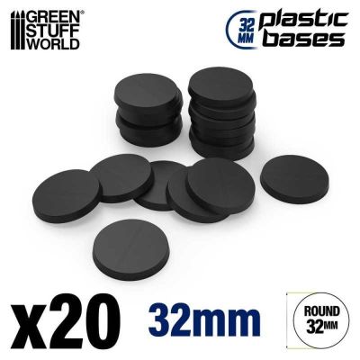 Plastic Bases - Round (32mm) BLACK