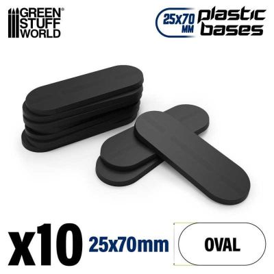 Plastic Bases - Oval (25x70mm) BLACK