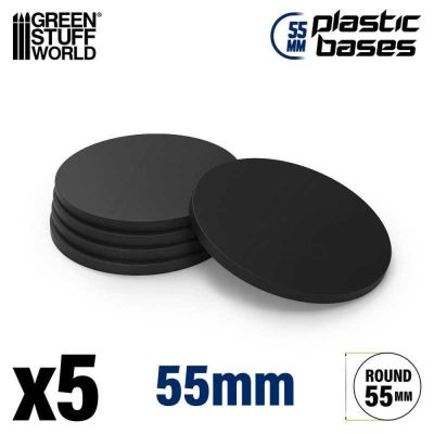 Plastic Bases - Round (55mm) BLACK