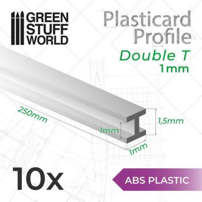 ABS Plasticard - Profile DOUBLE-T 1 mm