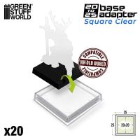 Plastic Bases - Square Hollow (25x25mm) CLEAR