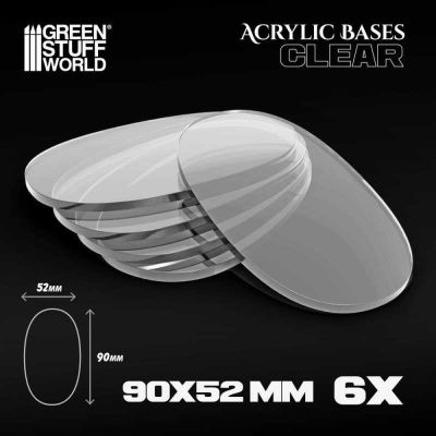 Acrylic Bases - Oval 90x52mm CLEAR