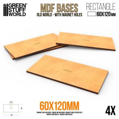MDF Old World Bases - Rectangle 60x120mm