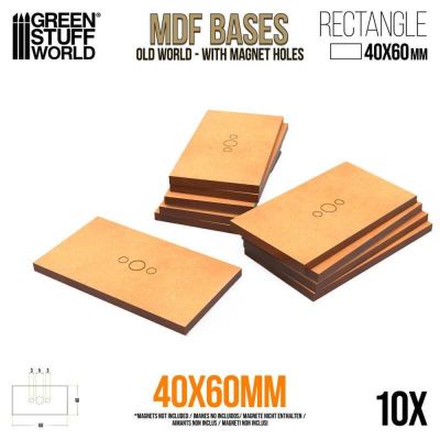 MDF Old World Bases - Rectangle 40x60mm