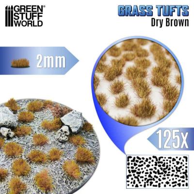 Static Grass Tufts 2 mm - Dry Brown