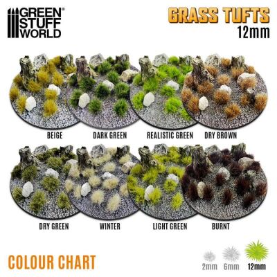 Static Grass Tufts 12 mm - Light Green
